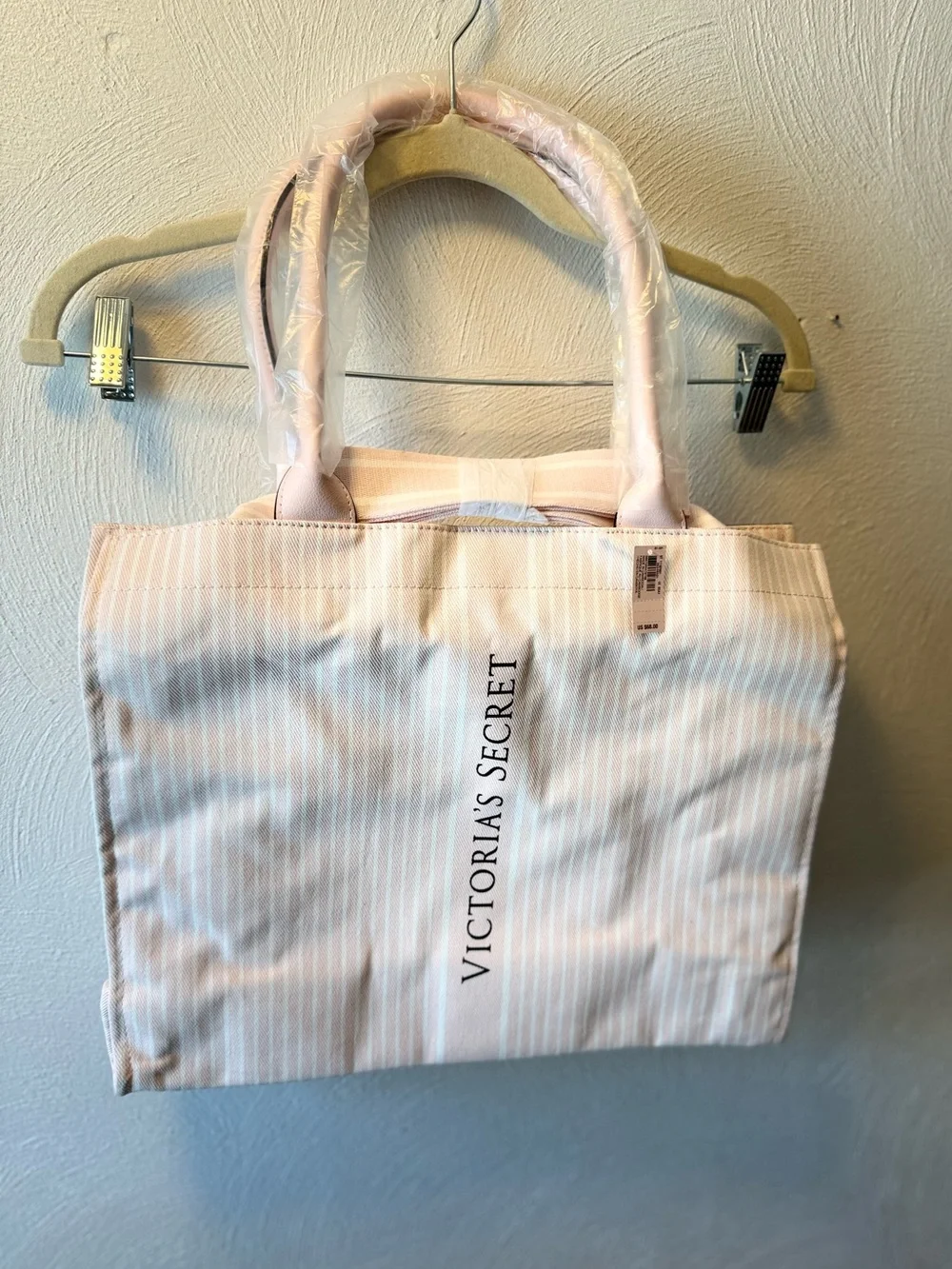 NWT Victoria’s Secret Blush Pink Canvas Tote Bag Everyday Shopper Travel Carryal